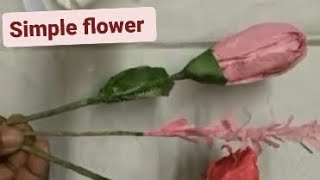 Easy flower from crepe paperrose and tulip diyflower handmade craft [upl. by Lahey]