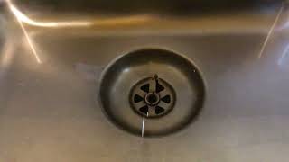 Interesting kitchen sinkdrain with drainbasket and little whirlpool and gurgling sound [upl. by Asiuqram941]