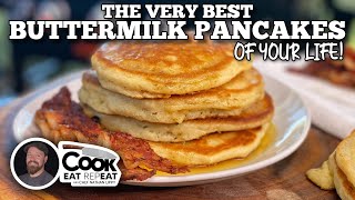 The Very Best Buttermilk Pancakes of Your Life  Blackstone Griddle [upl. by Reger]