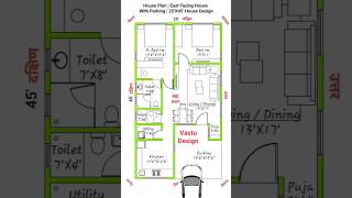 House Plan  East Facing House With Parking  2545 House Design shorts housedesign [upl. by Reiniar842]