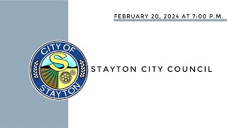 February 20 2024 Stayton City Council Meeting Live Stream [upl. by Cotter]