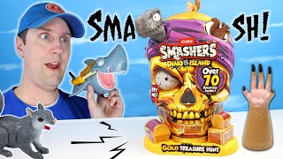 SMASHERS Gold Pirate Skull Treasure Hunt Dino Island 70 Surprises Review [upl. by Fairleigh]