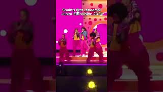 🇪🇸 Spains first rehearsal on Junior Eurovision 2024 Chloe DelaRosa  Como la Lola [upl. by Ettelrac726]