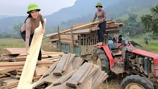 Single mother builds log house moves old house to new farm [upl. by Namref]