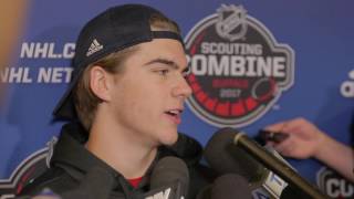 Nico Hischier Fitness Tests at the 2017 NHL Scouting Combine Sportainment TV [upl. by Anipsed]