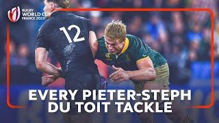 All 28 tackles from Springbok PieterSteph du Toit in Rugby World Cup final 2023 [upl. by Ambros676]