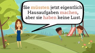 Deutsch lernen B1  Konjunktiv II Sätze mit würden hätten wären könnten müssten dürften [upl. by Notslah901]