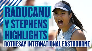 Emma on 🔥  Highlights  Emma Raducanu v Sloane Stephens  Rothesay International Eastbourne [upl. by Erlin343]