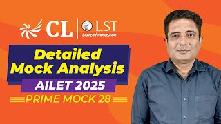 AILET 2025  Detailed Mock Analysis  Prime Mock 28  Best way to Analyze CLAT Mocks [upl. by Innavoj]