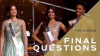 The 70th MISS UNIVERSE Top 3s Final Questions  Miss Universe [upl. by Ajnotal]