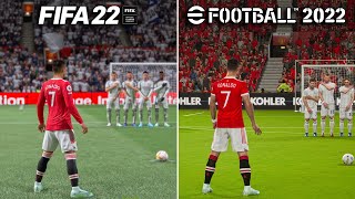 FIFA 22 vs eFootball 2022  Free Kick [upl. by Lleryd832]