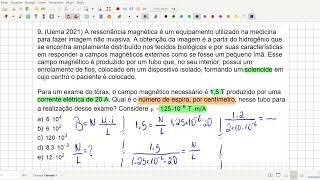 Uema 2021 Física A ressonância magnética [upl. by Ymor]