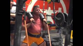 eliteftscom — SS Yoke Bar Squat w Chains amp Fwd Attached Bands [upl. by Martz656]