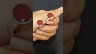 Orignal Hessonite Garnet Stone gomed rings in silver [upl. by Matheny]