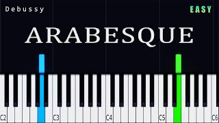 Arabesque  Debussy  Easy Piano Tutorial [upl. by Ermentrude252]