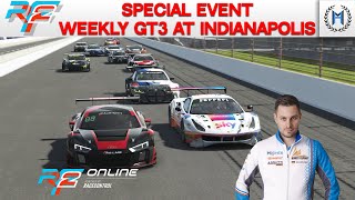 rFactor 2 Online  Special Event Weekly GT3 Open at Indianapolis [upl. by Sairahcaz888]