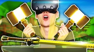 MY LITTLE BLACKSMITH SHOP IN VIRTUAL REALITY Craft Keep VR HTC Vive Funny Gameplay [upl. by Pontus]