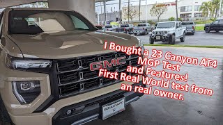 FIRST REAL WORLD OWNER REVIEW of 2023 GMC CANYON AT4 PLUS MPG Test on YouTube [upl. by Troxell]