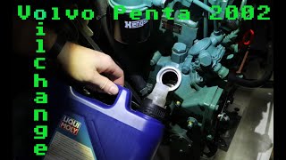 Marine Engine Oil change at Volvo Penta 2002 using a Handpump [upl. by Oznecniv]