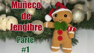 Muñeco GALLETA de JENGIBRE a CROCHETAdorno NAVIDEÑO a CROCHET [upl. by Esertap]