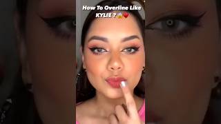 how to overline lips KAILY😍😍 overline plumplips poutylips fullerlips youtubeshorts shortsfeed [upl. by Siro]