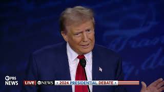 WATCH Trump praises strength of Supreme Court overturning Roe v Wade  ABC Presidential Debate [upl. by Notfa]