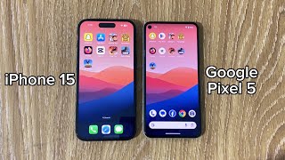 GOOGLE PIXEL 5 vs IPHONE 15 SPEED TEST [upl. by Tlok]