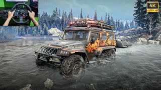 Jeep 6x6 OFFROAD  Snow Runner  Logitech G29 Gameplay [upl. by Gilson]