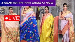 2 KALAMKARI PAITHANI SAREES AT 7000 with prices  Deepthi Ganesh Label  saree brideessentials [upl. by Niwde]