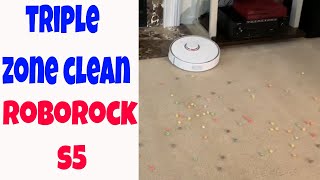 Roborock S5 S50 Xiaomi Triple Clean Zone Test Carpet with Cereal  How well will it do Robot Vacuum [upl. by Naltiac]