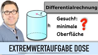 Extremwertberechnung oben offene Dose  Zielfunktion  Nebenbedingung  Minimum  Maximum [upl. by Gauldin]