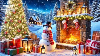 Relaxing Christmas Music Snow Falling 🎄 Cozy Christmas Fireplace Instrumental 🔥 Christmas Ambience [upl. by Nitfa]