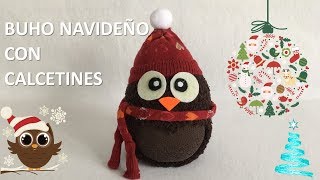 Como hacer Búho Navideño con calcetines [upl. by Mayman]