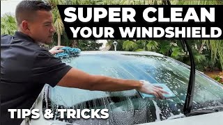 How to SUPER CLEAN Your WINDSHIELD Car Detailing Tips amp Tricks [upl. by Park380]