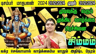 சிம்மம் ராசி டிசம்பர் மாதம் பலன் 2024  Simmam rasi December rasi palan  தொழில் வளர்ச்சி அடையும் [upl. by Bullard]