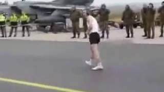 funny Military aircraft marshaller [upl. by Arahs]