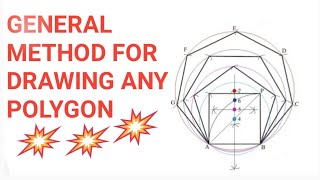 how to draw regular polygon genaral method in Hindi 🔗Enggdrawing by sajal sirvideos166 [upl. by Ailimaj]