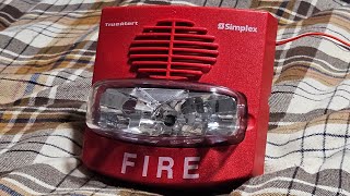 Simplex 49069127 TrueAlert SmartSync Fire Alarm Horn Strobe Test [upl. by Iznekcam]