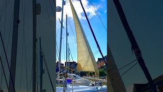 Symmetric Spinnaker Flown on the pole for the 1st time after washing spinnaker sailing yachts [upl. by Enyamert]