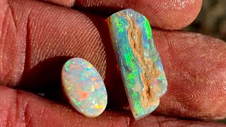 Cutting A Crazy Colorful Opal Belemnite [upl. by Jonina]