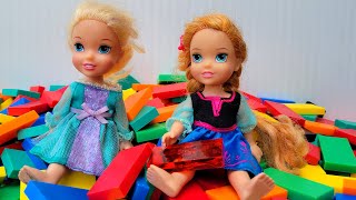 Colors  Elsa amp Anna toddlers teach Adrian  Barbie dolls  counting [upl. by Ameehsat]