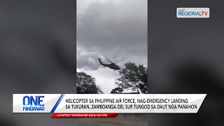 One Mindanao Helicopter sa PAF nagemergency landing sa Tukuran Zamboanga del Sur [upl. by Winnick]