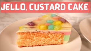 Jello Custard Cake with Jelly Beans  To celebrate Easter  Jello Cake [upl. by Destinee405]