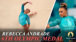 Rebeca Andrade Wins Womens Floor Exercise Gold Biles Takes Silver [upl. by Ihcehcu]