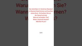 A1 Goethe Zertifikat schreiben Teil 2 a1level schreien deutschlernen goethezertifikat [upl. by Aelsel857]