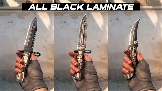 CS2 All Black Laminate Knives  In Game showcase 4K60FPS [upl. by Meave785]