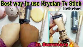 How to use Kryolan Tv Paint Stick in Summers🔥  Krylon Base for Party Makeup and Bridal Makeup [upl. by Llednor]