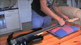 Preparing cleaning and changing flatwound bass strings [upl. by Airamanna]