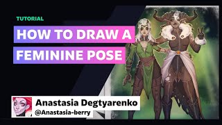 How to Draw a Feminine Pose w Anastasiaberry  DeviantArt Tutorials [upl. by Suzetta]