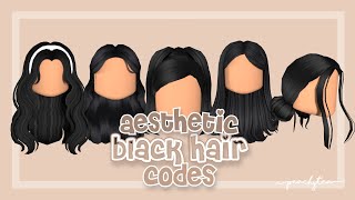 AESTHETIC black HAIR CODES for bloxburg amp roblox  w links peachytea [upl. by Sillsby576]